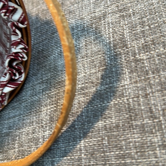Longaberger Basket Liner Large Handle Round red 1996 Vintage Retired - Picture 7 of 13